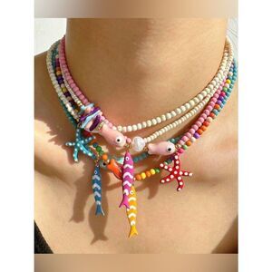 Blue Charm Necklace Set with Fish A1889